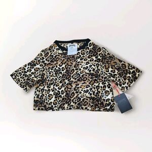 NWT Gabbriette x Junk Leopard see through Shirt Top 2/35 Made Women Sz XS